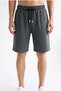 Men's Smoked Above-Knee Shorts Relaxed Fit Casual Sports Bermuda Shorts with Pockets and Laces