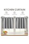 Kitchen curtains, short blackout kitchen curtains above the trough, bedroom, bathroom, basement half curtains (grey), 76 x 60 cm, a two light gray... - 3