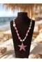 Starfish Pendant Transparent Bead Necklace - Beach Jewelry with Turquoise Stone and Pearl Detail Women's Necklace - 3