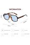 Men's and women's retro sunglasses, classic 70s retro rectangular oversized square sunglasses (leopard print blue lenses) - 3