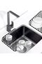 Sink Drain Rack, Roll-up Dish Rack, Triangular Corner Rack, Integrated Cast Iron, Sturdy, for Kitchens, Cups, Fruits, Black. - 3