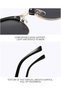 Classic half-rimmed sunglasses, unisex, retro half-rimmed round sunglasses, stylish mirrored lenses, outdoor glasses, 2-pack (black) - 5