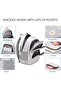 Three-Piece Daisy Pattern Backpack Set Includes Lunch Bag Pencil Case Lightweight Waterproof Teenagers Students Grey - 4