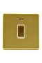Modern Single Light Switch with LED Indicator, Square Gold Brushed Metal Faceplate