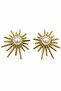 Yellow Pearl Detailed Star Shaped Bijouterie Earrings Women's Accessory