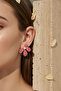 Elegant Bijouterie Earrings with Pink Flowers and Pearl Detail - 5