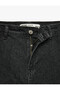 High Waist Comfortable Fit Cotton Denim Trousers - Culotte Jeans - Black - 4