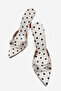 Women's Brown Polka Dot Detailed Pointed Toe Thin Heeled Slippers Sona - 5