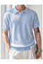 Men's Knit Polo Shirt, Short Sleeve, casual, Textured shirt - 2