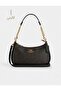 Brown Luxury Fabric Detailed Shoulder Bag - 2