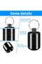 6 pieces Pill box with Keyring Medicine container Medication storage for Keychain Waterproof Aluminum 3.4*2.7 cm black