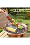 Rolling grill basket - stainless steel - for barbecue and camping - for vegetables, fish, and meat on the barbecue and grill - 37*9*9cm - 3