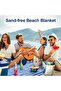 Picnic blanket/beach mat - 200×200cm - Waterproof & sandproof - For beach & outdoor activities - Foldable w/straps (black & white checkered pattern) - 3
