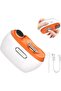 2-in-1 Electric Nail Clippers - USB Rechargeable - With LED Light - Safe for Babies and Adults (Orange)