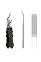 Three-piece nail clipper set, suitable for thick nails, made of stainless steel, with a safety lock. - 4