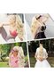 Women's long wavy ponytail wig with claw clips, medium gold highlights, suitable for parties and everyday wear. - 4