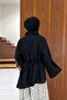 Black Kalina Asymmetrical Cut Linen Blouse - 7