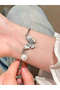 Butterfly and Faux Pearl Detail Bracelet - 2