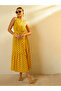 Yellow with Purple Polka Dot Sleeveless Tiered Maxi Dress - 2