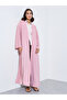 Light Pink Pleated Back Open Front Abaya - 3
