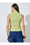 Green Ribbed High Neck Tank Top - 5