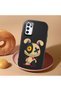 Oppo A16 Compatible Case Camera Protector Black Silicone Couple Phone Case Character Patterned - 2