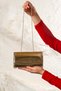 Women's Gold Skin Mini Box Shoulder Evening Dress Bag