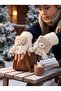 4-8 Years Old Boys' Open-Cut Angora Knitted Gloves
