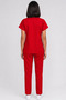Women's V-Neck Bat Sleeve Khaki, Red, Mold Green, Petrol Blue, Petrol Green Linda Fabric Scrubs Set - 5