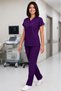 Women's V-Neck Bat Sleeve Light Plum, Plum, Fuchsia, Purple, Powder Pink Linda Scrubs Set - 7