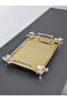 Figured, Metal Handle, Stainless Steel Rectangular Tray Luxury Presentation Tray North Gold-Silver