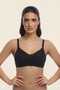 4-Pack Black Women's Thin Sponge Non-Wired (Wireless) Comfortable Daily Bra Set - with Sleep Band as a Gift - 2