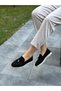 Black Suede Leather Women's Casual Shoes - 3