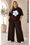 Women's Plus Size Premium Oversize Cotton 2-Piece Tracksuit Set Casual Comfortable Streetwear