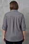 Trend42Plus Plus Size Striped Brown Shirt with Pocket Mesh and Stone Detail - 5