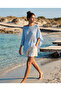 Women's Asymmetrical Knitwear Transparent Poncho Blue - 2