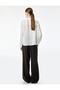 Napoleon Closure Detailed Long Sleeve Crew Neck Buttoned Crepe Shirt - 4