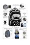 A+ Premium Quality Men's Black Gamer Primary School Orthopedic 3-Piece Set with Pen Holder, Foil-Lined Lunch Bag, 3 Compartments 514 - 3