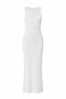 White Knitted Beach Dress with Twist Detail on the Front - 7251 - 2