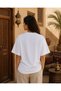 Unisex White Oversize Trust Written Arabic Calligraphy Printed T-Shirt Cotton Casual Streetwear - 3