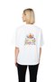 Women's Oversize Short Sleeve T-Shirt Colorful Celebration Text Printed Relaxed Fit Casual Wear Modern Stylish