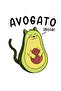 Avocado Cat Greeting Printed Women's T-Shirt - 4