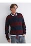 Timeless Clothing & Timeless Choices V-Fit Striped Men's Knitwear Sweater