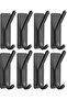 8-piece stainless steel self-adhesive hooks in black