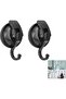 Two-piece suction cup hook set in black