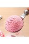 Stainless steel ice cream scoop with a wooden handle, suitable for melon balls and meatballs, silver-wood color. - 3