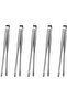 Food tongs set (5 pieces), stainless steel long handle, suitable for grilling, silver.