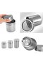 Two-piece powder sieve set, stainless steel with lid, suitable for cocoa and coffee, silver. - 2
