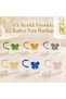 Set of 6 Colored Bowknot Glass Coffee Cups 120 ml – Presentation Cup Set with Handles - 3
