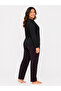 Plus Size Women's Seasonal Long Sleeve Awesome Black Pajama Set - 5